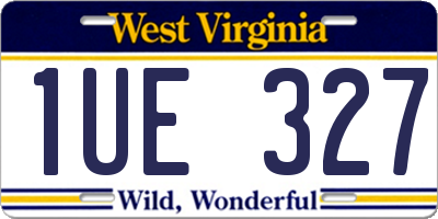 WV license plate 1UE327