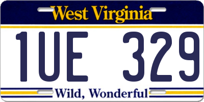 WV license plate 1UE329