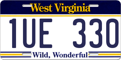 WV license plate 1UE330