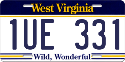 WV license plate 1UE331