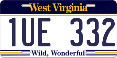 WV license plate 1UE332