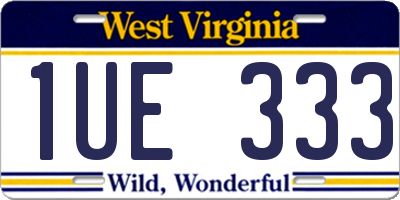 WV license plate 1UE333