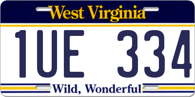 WV license plate 1UE334