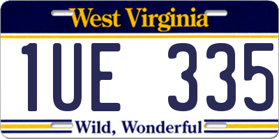 WV license plate 1UE335