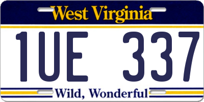 WV license plate 1UE337