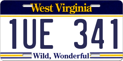 WV license plate 1UE341