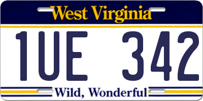 WV license plate 1UE342