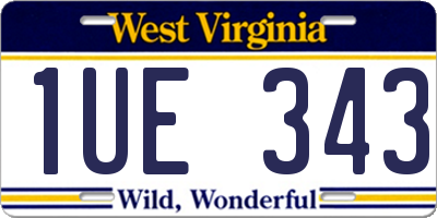 WV license plate 1UE343