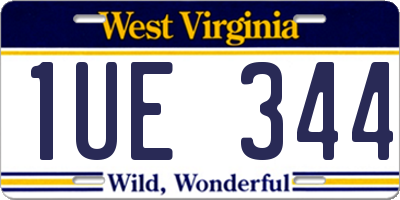 WV license plate 1UE344