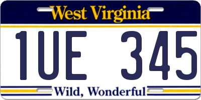 WV license plate 1UE345