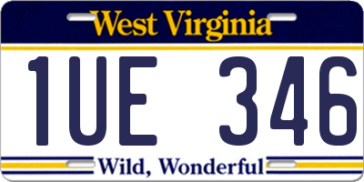 WV license plate 1UE346
