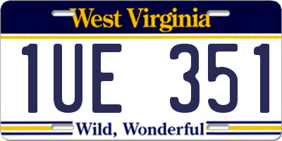 WV license plate 1UE351
