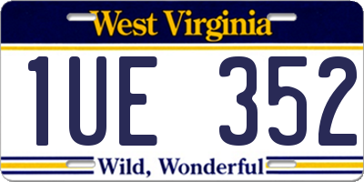 WV license plate 1UE352