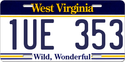 WV license plate 1UE353
