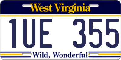 WV license plate 1UE355