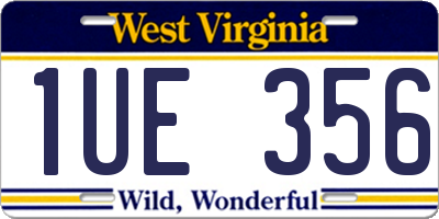 WV license plate 1UE356
