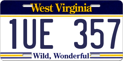 WV license plate 1UE357