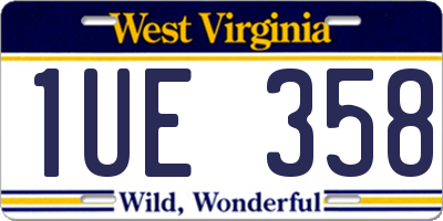 WV license plate 1UE358