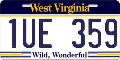 WV license plate 1UE359