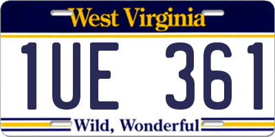 WV license plate 1UE361