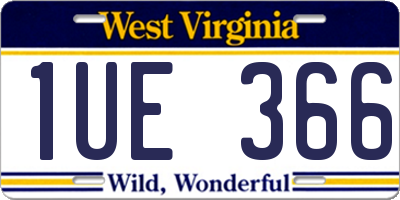 WV license plate 1UE366