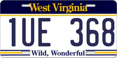 WV license plate 1UE368