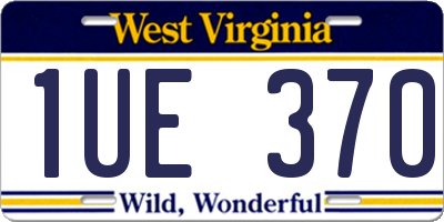 WV license plate 1UE370