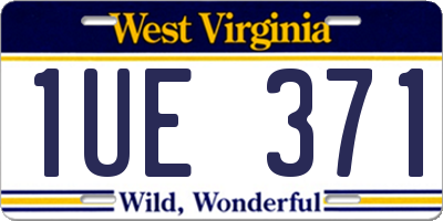 WV license plate 1UE371