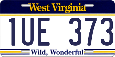 WV license plate 1UE373
