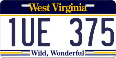 WV license plate 1UE375