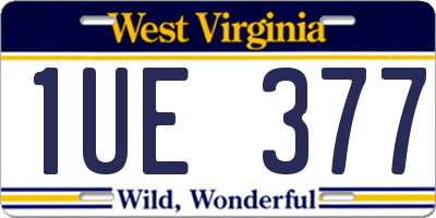 WV license plate 1UE377