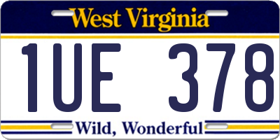 WV license plate 1UE378