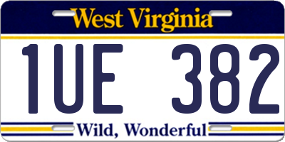 WV license plate 1UE382