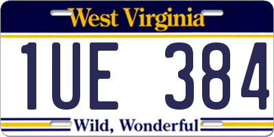 WV license plate 1UE384