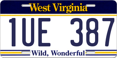 WV license plate 1UE387