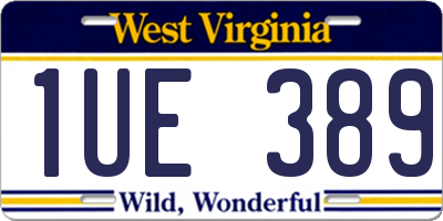 WV license plate 1UE389