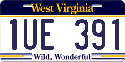 WV license plate 1UE391