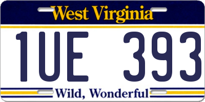 WV license plate 1UE393