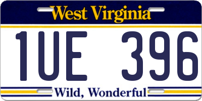 WV license plate 1UE396