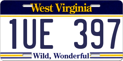 WV license plate 1UE397