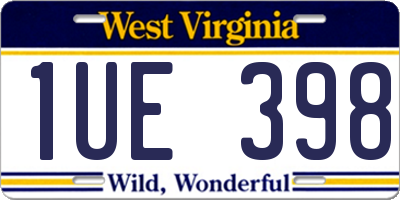 WV license plate 1UE398