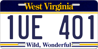 WV license plate 1UE401