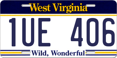 WV license plate 1UE406