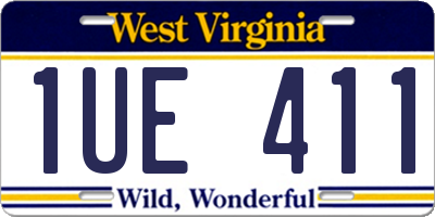 WV license plate 1UE411