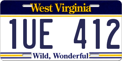 WV license plate 1UE412