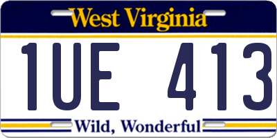 WV license plate 1UE413