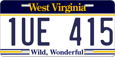 WV license plate 1UE415