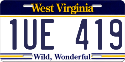 WV license plate 1UE419