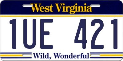 WV license plate 1UE421