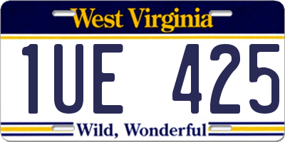 WV license plate 1UE425